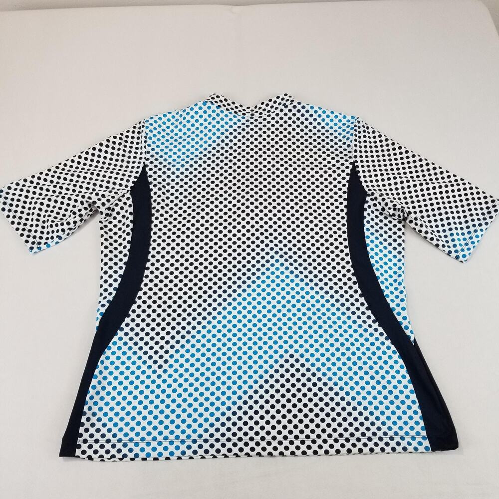 Tail Golf Shirt Womens XXL Blue White Polka Dot 1/4 Zip Stretch Activewear - Picture 3 of 8
